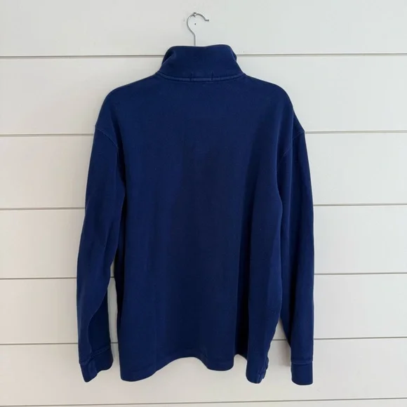 Polo Ralph Lauren Pullover Sweater Men's XL Royal Blue Quarter Zip Logo Preppy - Picture 6 of 7